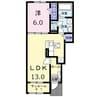 クレメント網干　B 1LDKの間取り