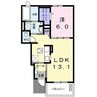 オイコスオニロ田井 1LDKの間取り
