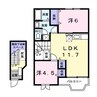 パルトネールF2 2LDKの間取り