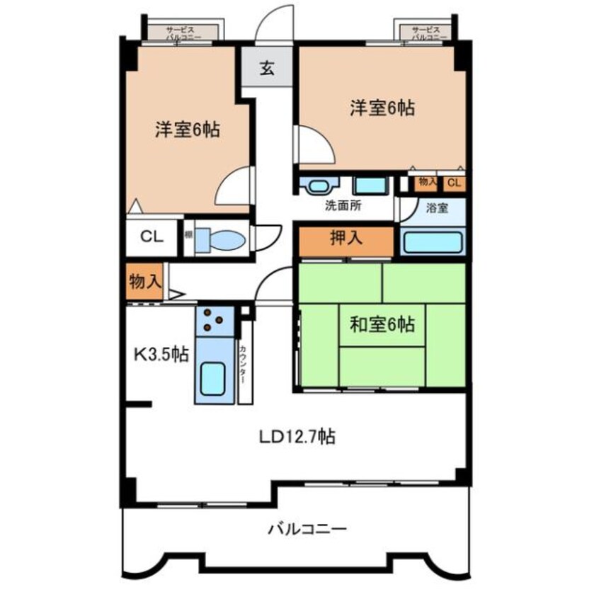 間取図 グレーシィ姫路白浜の宮