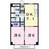 アメニティー英賀保 2DKの間取り