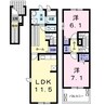 アルメールM 2LDKの間取り