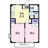 メゾン井貫 2DKの間取り
