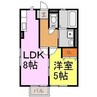 レトアＫｅｉ 1LDKの間取り