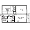 バレンシア下太田B 2DKの間取り