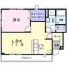 エーデルⅢ 1LDKの間取り