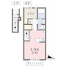 ピース北河原町Ｂ棟 1LDKの間取り