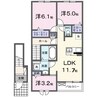 グランベッセルⅢ 2LDK+Sの間取り