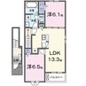 ルミナーレＡ 2LDKの間取り