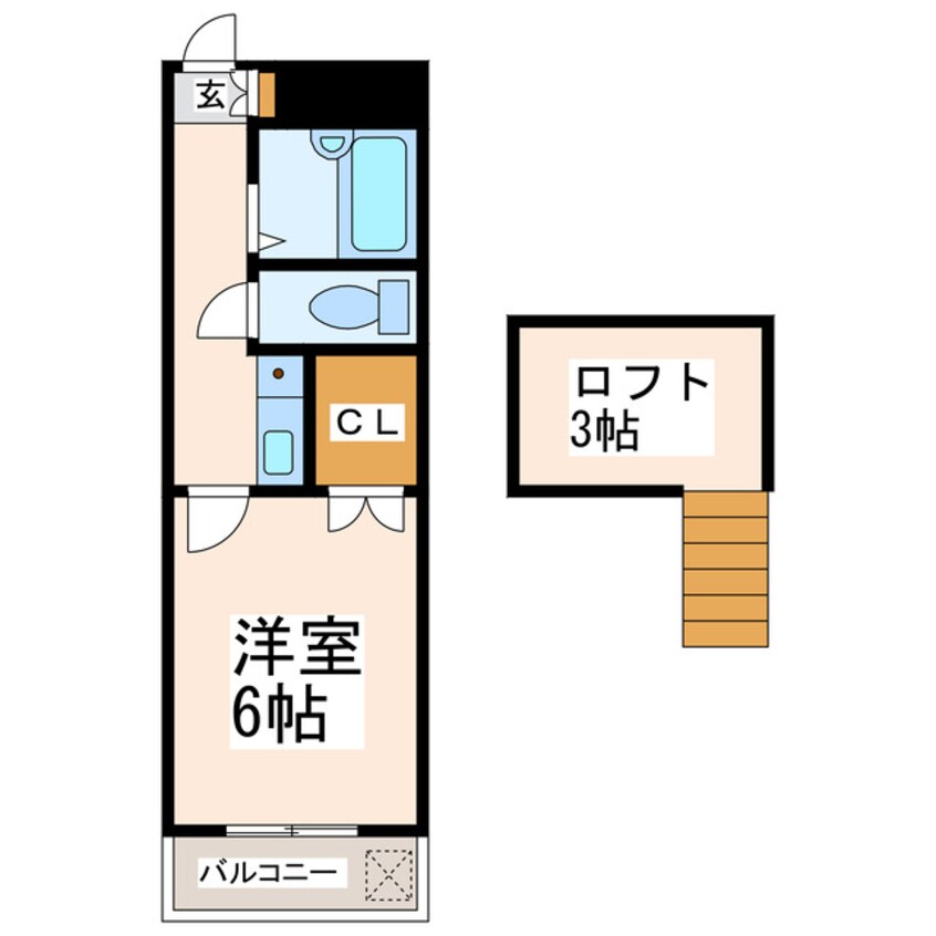 間取図 熊本市電Ａ系統<熊本市交通局>/神水交差点駅 徒歩24分 2階 築33年