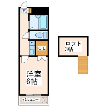 間取図 熊本市電Ａ系統<熊本市交通局>/神水交差点駅 徒歩24分 2階 築33年