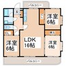 熊本市営バス/三郎 徒歩3分 3階 築30年 3LDKの間取り