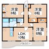 熊本市営バス/長嶺四ツ角 徒歩5分 3階 築22年 3LDKの間取り