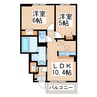 豊肥本線<阿蘇高原線>/武蔵塚駅 徒歩53分 1階 築6年 2LDKの間取り