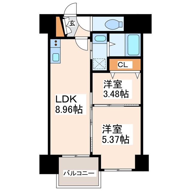 間取り図 産交バス（熊本市周辺）/下南部 徒歩3分 2階 築8年