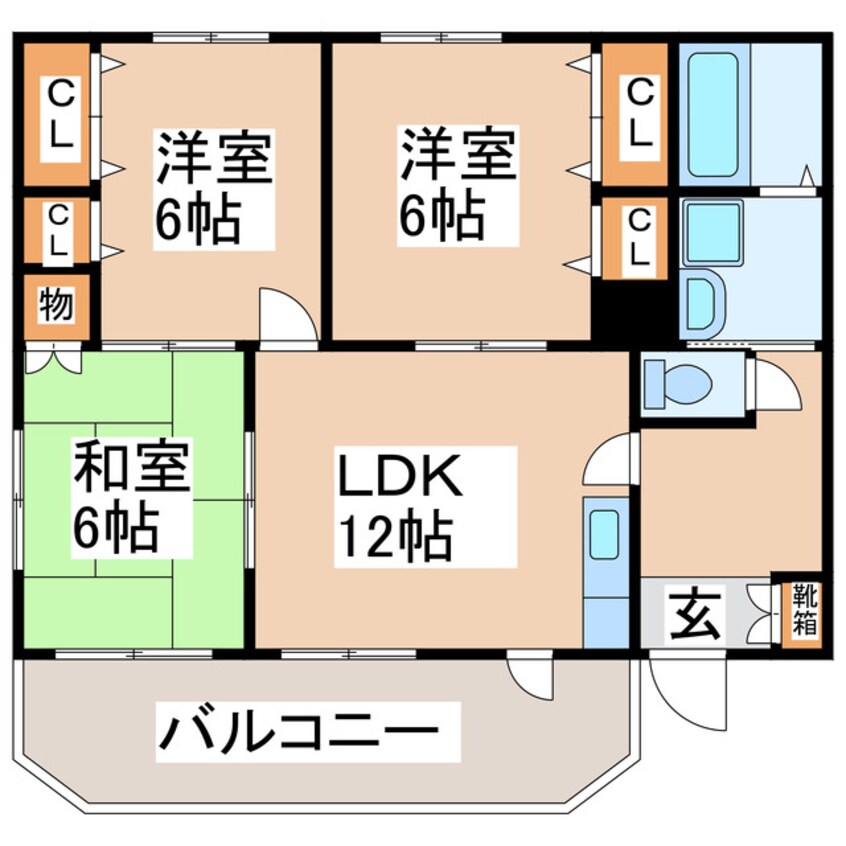 間取図 産交バス（熊本市）/託麻台入口 徒歩3分 2階 築21年