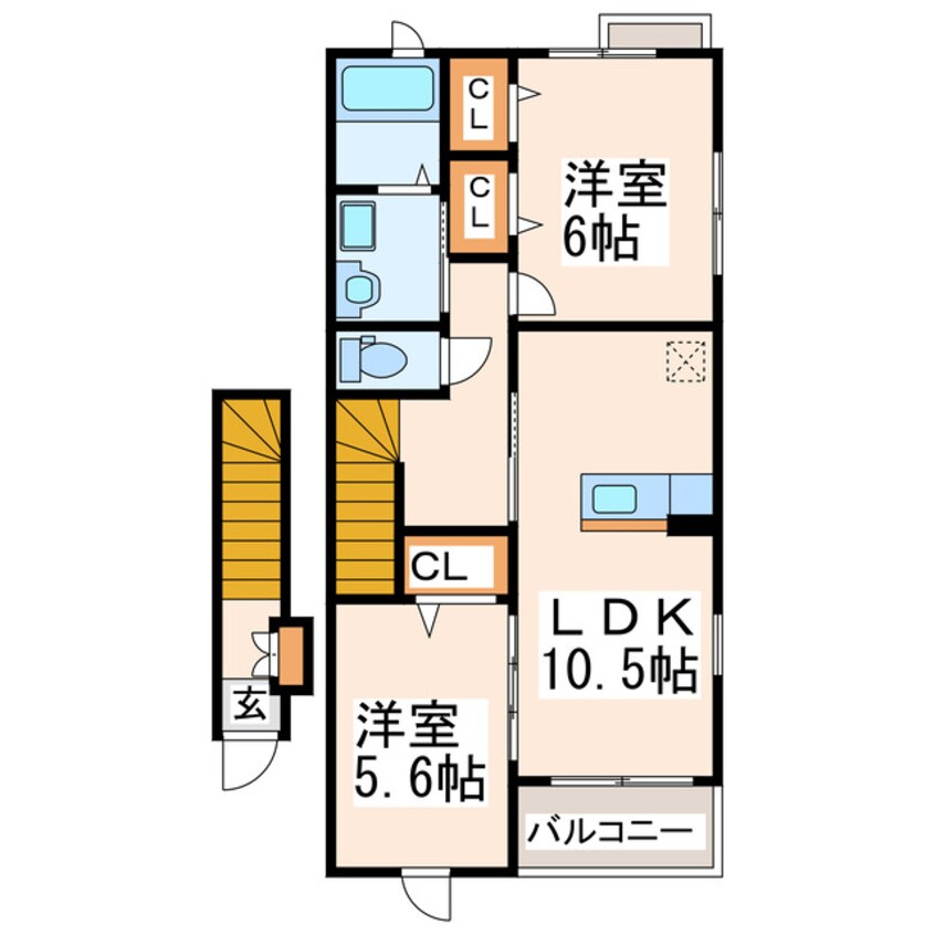 間取図 産交バス（熊本市）/インターチェンジ前 徒歩1分 2階 築17年