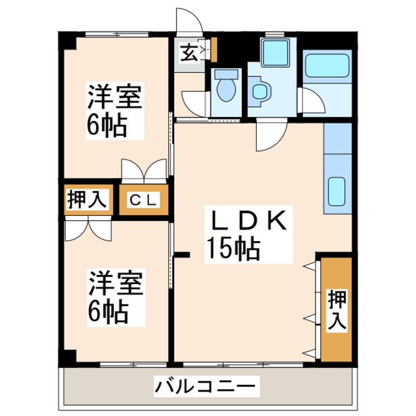 間取図 産交バス（熊本市周辺）/下南部入口 徒歩3分 4階 築38年