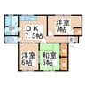 セントラルハイツアキモト 3DKの間取り