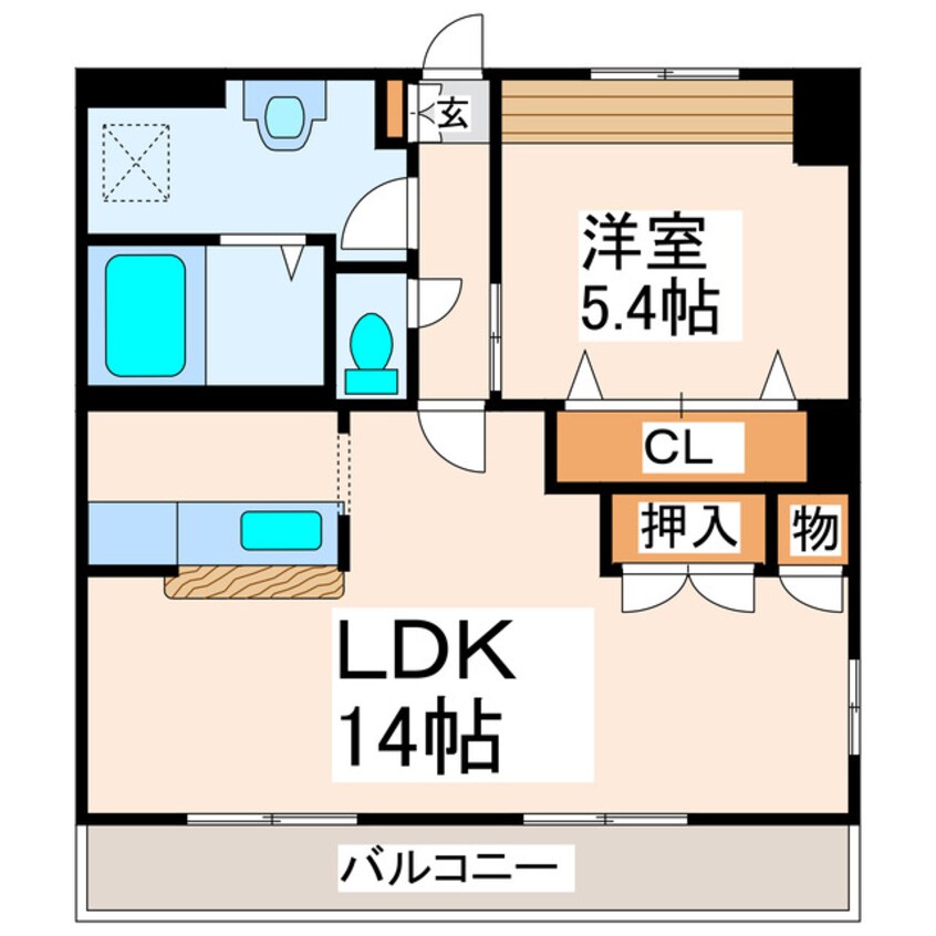 間取図 産交バス（熊本市）/小峯営業所 徒歩6分 1階 築21年