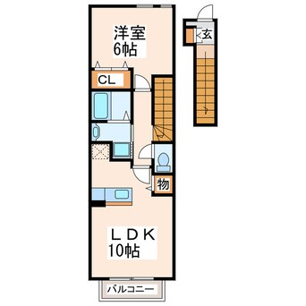 間取図 産交バス（熊本市）/南郷団地･バイパス 徒歩3分 2階 築16年