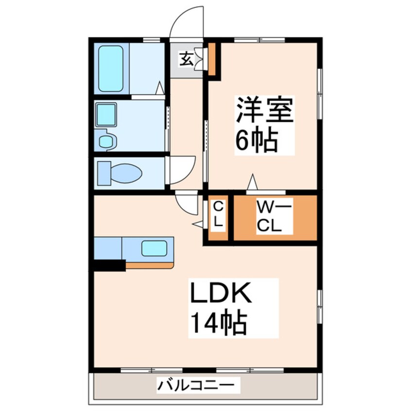 間取図 熊本都市バス（熊本市）/合歓の平 徒歩2分 1階 築18年