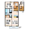 産交バス（熊本市）/南原･日赤 徒歩3分 1-2階 築5年 2LDKの間取り