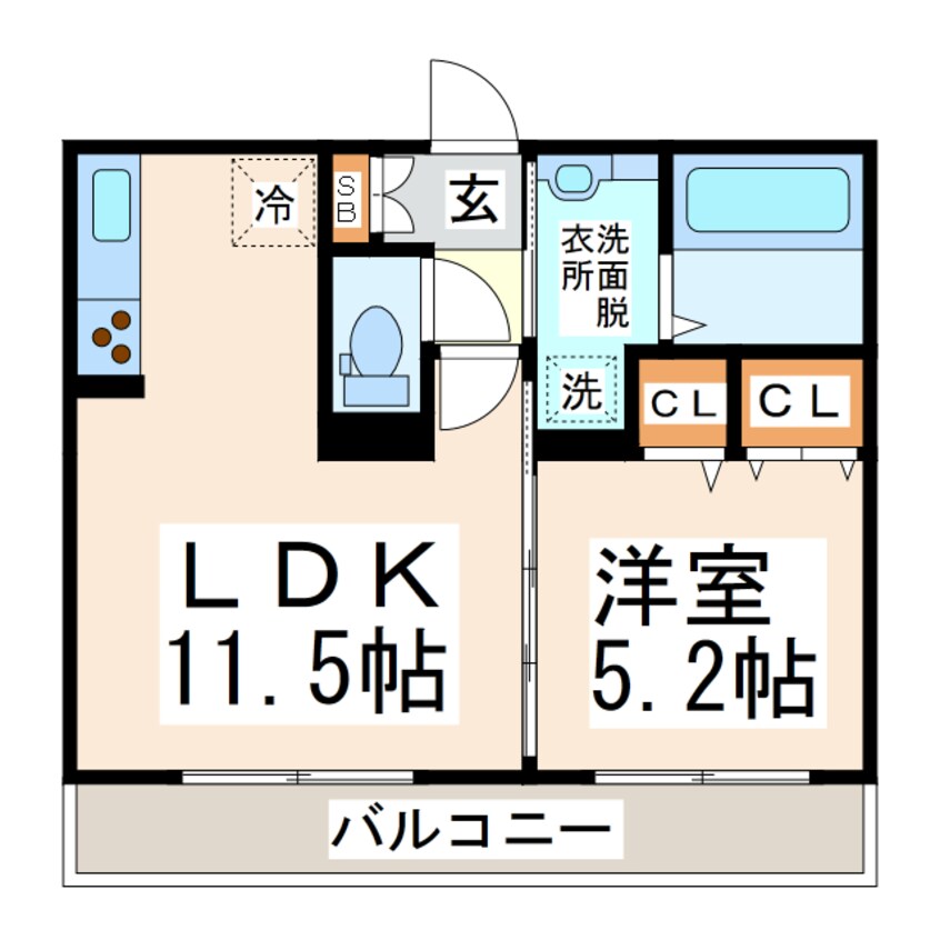 間取図 産交バス（熊本市）/ゆめタウンサンピアン前 徒歩6分 2階 築7年