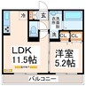 産交バス（熊本市）/ゆめタウンサンピアン前 徒歩6分 3階 築7年 1LDKの間取り