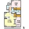 エミグラント 2LDKの間取り