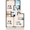 産交バス（熊本市）/長嶺団地 徒歩5分 3階 築8年 2LDKの間取り