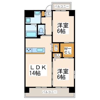 間取図 産交バス（熊本市）/帯山四丁目 徒歩1分 5階 築4年