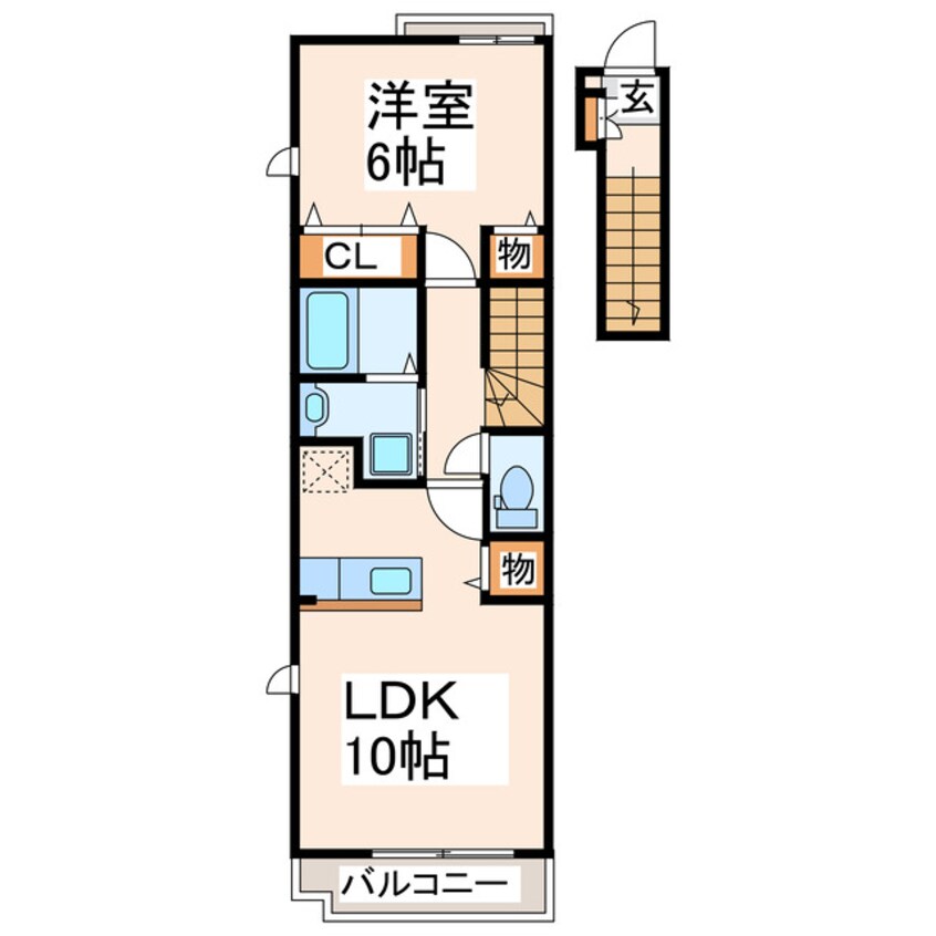 間取図 熊本市営バス/長嶺小学校入口 徒歩3分 2階 築13年