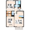 産交バス（熊本市周辺）/小山 徒歩4分 1階 築13年 2LDKの間取り