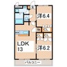 熊本市営バス/小峯営業所 徒歩4分 2階 築22年 2LDKの間取り
