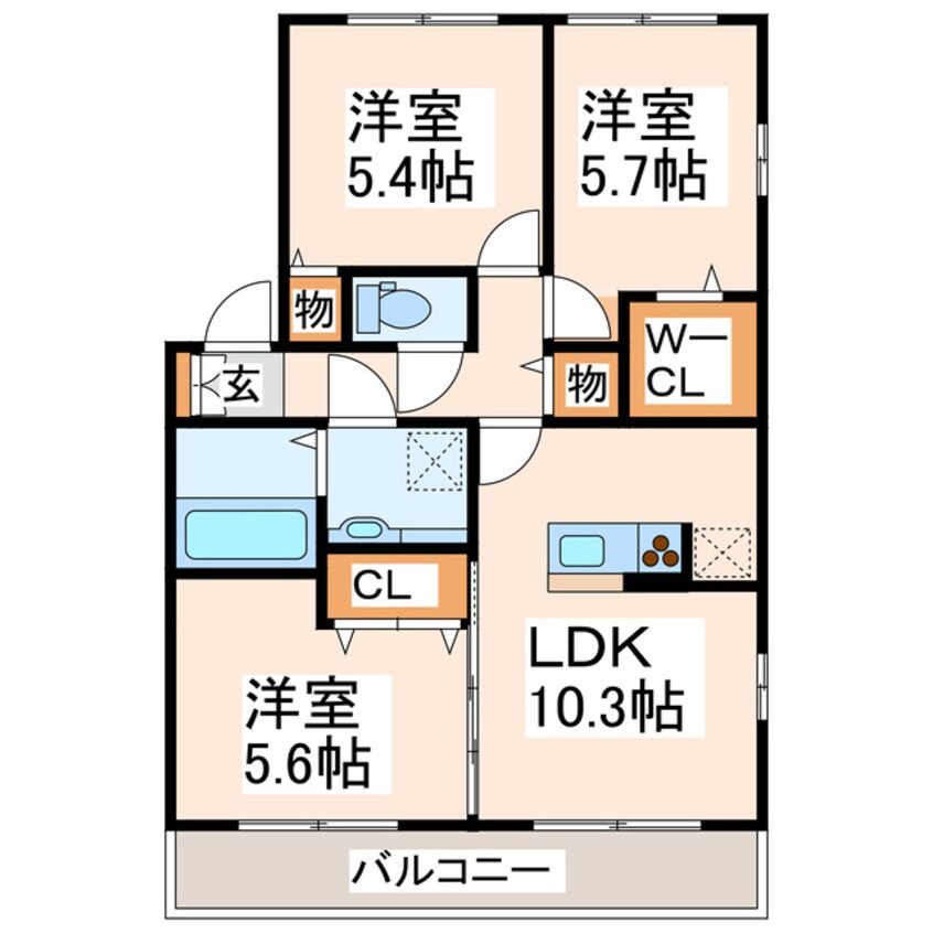 間取図 産交バス（熊本市）/神園･バイパス 徒歩4分 2階 築7年