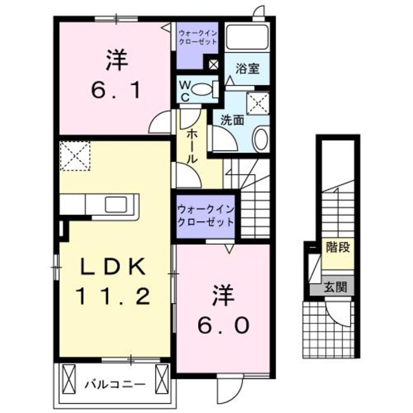 間取図 産交バス（熊本市）/小峯 徒歩14分 2階 築6年