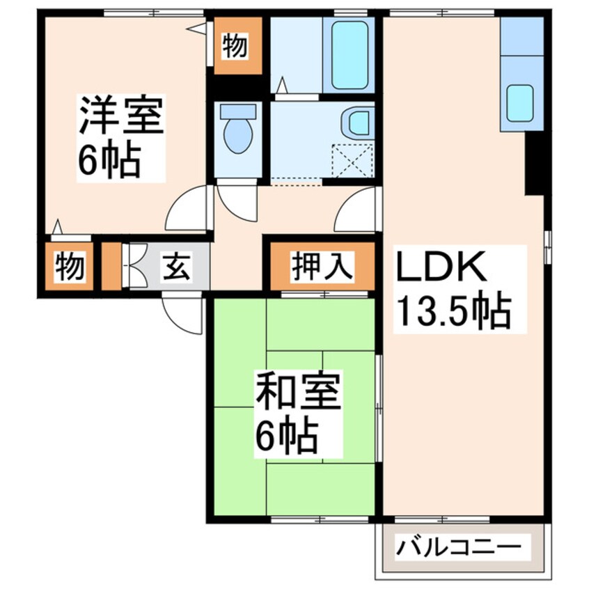 間取図 熊本市内バス/供合農協前 徒歩5分 2階 築25年