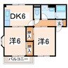 産交バス（熊本市周辺）/西戸島団地 徒歩8分 2階 築28年 2DKの間取り