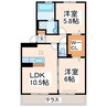 産交バス（熊本市）/松の本 徒歩4分 1階 築10年 2LDKの間取り