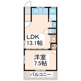 間取図 産交バス（熊本市）/三郎 徒歩1分 3階 築48年