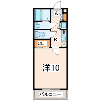 間取図 産交バス（熊本市）/帯山六丁目 徒歩1分 2階 築25年