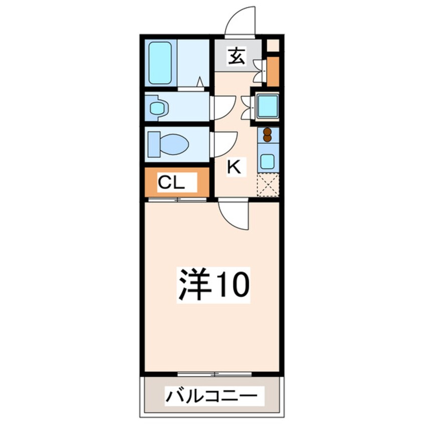 間取図 産交バス（熊本市）/帯山六丁目 徒歩1分 2階 築25年