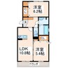産交バス（熊本市）/新南部入口 徒歩2分 2階 築8年 2LDKの間取り