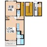 グラシアス 1LDKの間取り