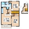 産交バス（熊本市）/託麻台入口 徒歩4分 2階 築22年 2LDKの間取り