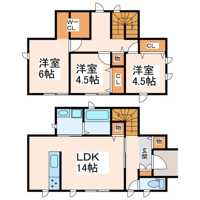 間取図 熊本都市バス（熊本市）/長嶺四ツ角 徒歩8分 1-2階 1年未満