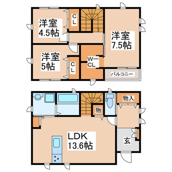 間取図 熊本都市バス（熊本市）/長嶺四ツ角 徒歩8分 1-2階 1年未満