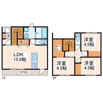 間取図 豊肥本線<阿蘇高原線>/竜田口駅 徒歩72分 1-2階 1年未満