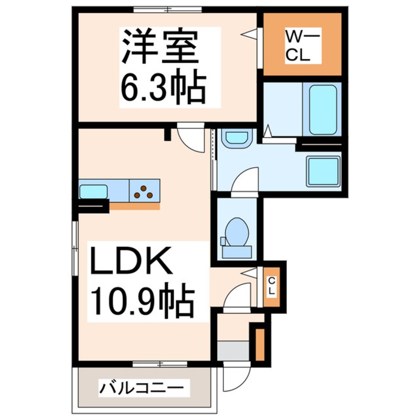 間取図 産交バス（熊本市）/府内古閑 徒歩3分 1階 1年未満